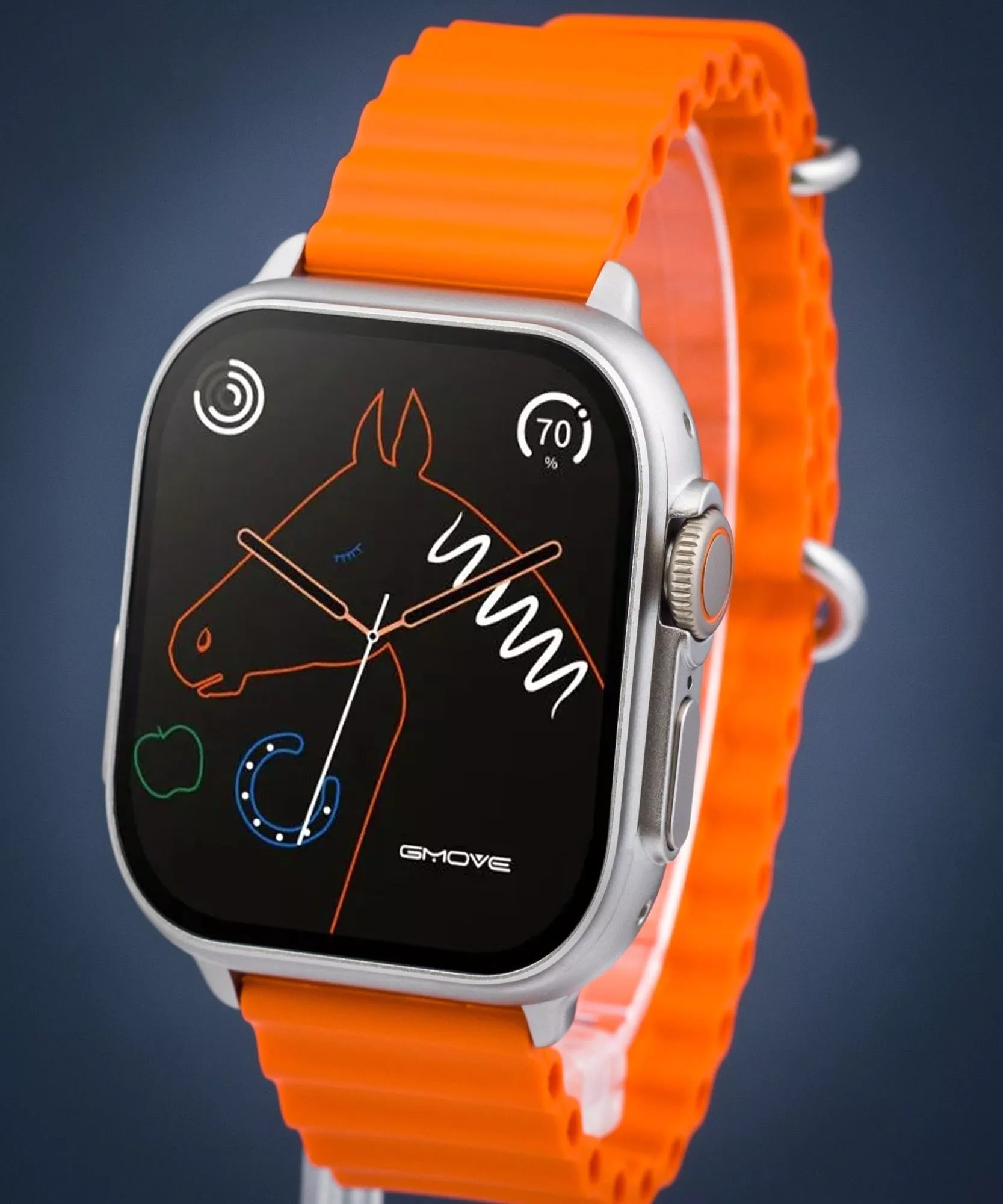 Smartwatch unisex, Curea silicon, Portocaliu