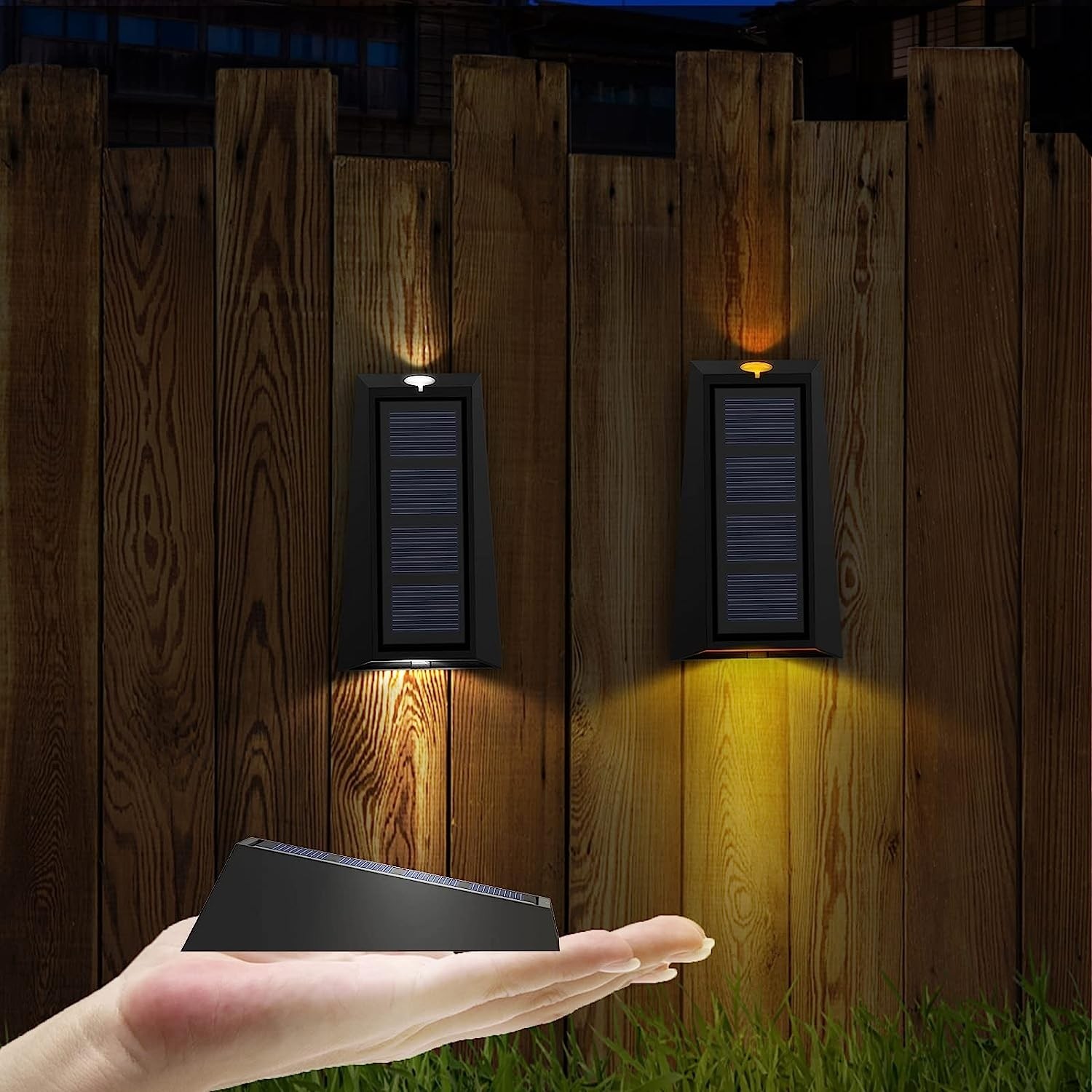 Lampa solara de exterior, Plastic ABS, Negru