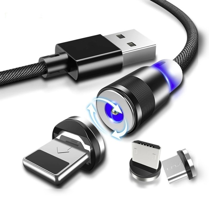 CABLU MAGNETIC DE ÎNCĂRCARE 3 ÎN 1