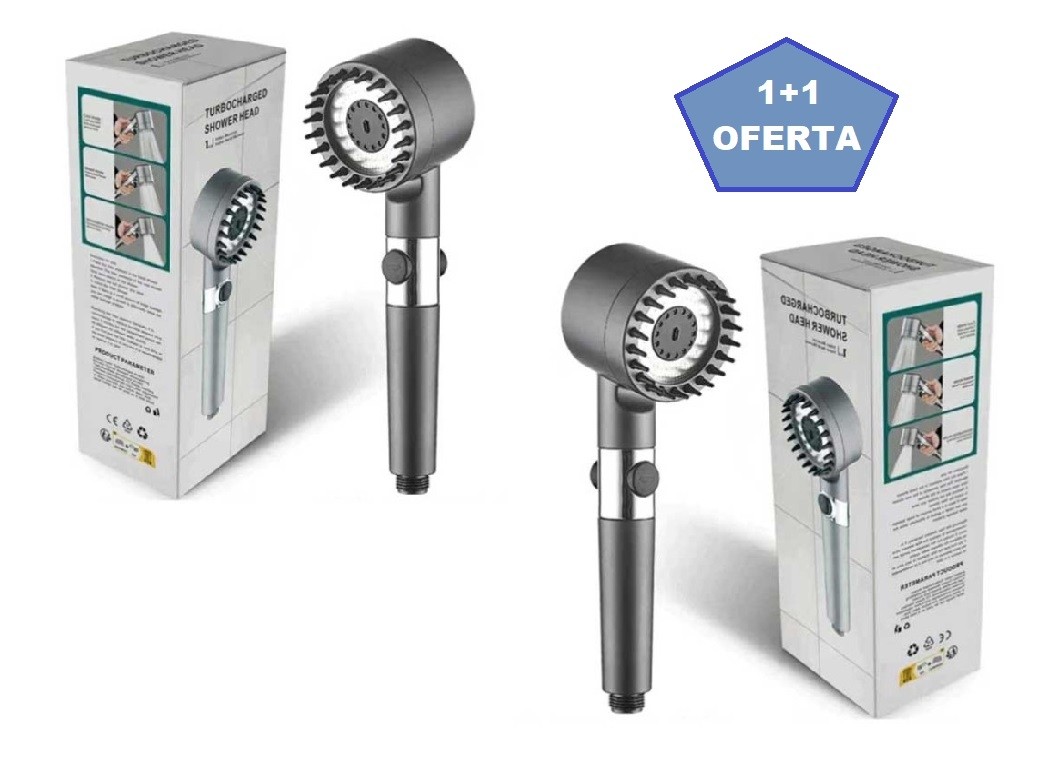 1+1 Cap de dus de inalta presiune HydroFlex Shower, 3 functii diferite, perie atasata