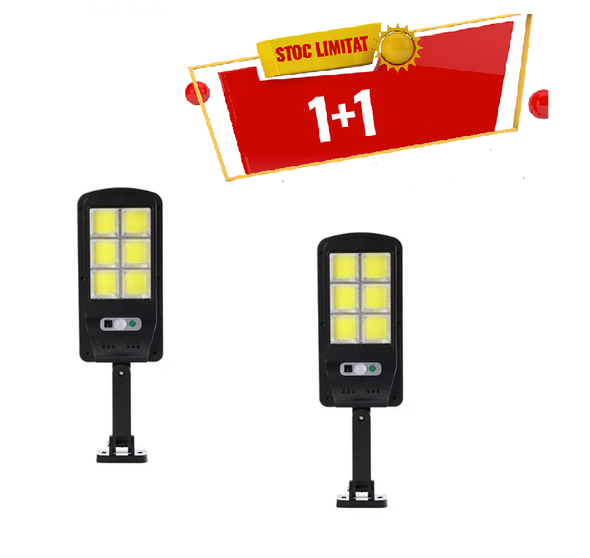LAMPA SOLARA DE PERETE 6 LED CU TELECOMANDA 1+1