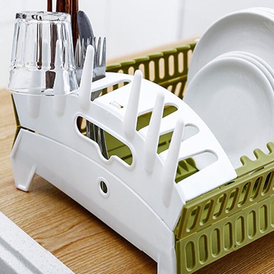 Suport de vase pliabil, cu scurgator si tava inclusa