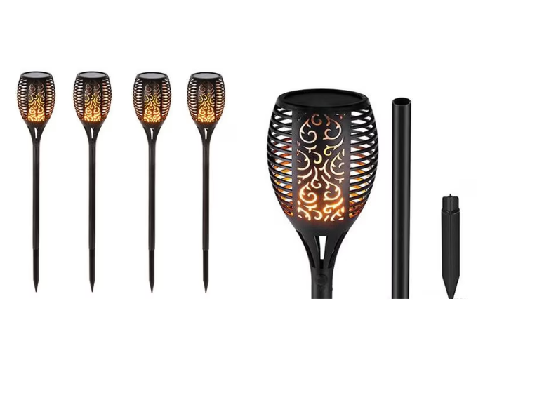 Set 4x Lampă solara cu LED-uri de tip torta