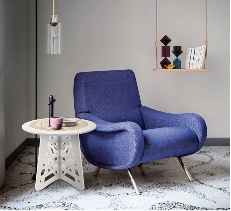 Masuta de cafea, etajera alba