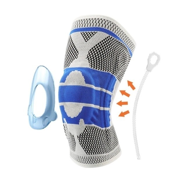 Genunchiera din Material Respirabil, Potrivita Pentru Activitati Sportive, cu Arcuri Metalice Si Pernita Silicon