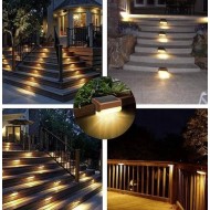 Lampa solara pentru trepte sau terase, senzor de lumina, negru