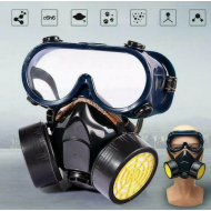 Ochelari de protectie si masca dubla cu 2 filtre de carbon
