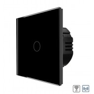 Intrerupator wireless cu touch din sticla, negru - standard italian