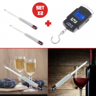 Pachet PROMO! CANTAR DE MANA CU ECRAN LCD + SET 2X ALCOOLMETRU SPIRTOMETRU TESTER ALCOOL TUICA 0-96 GRADE + VIN 0-25 GRADE