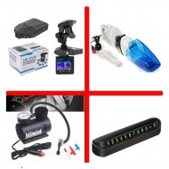 PACHET CAMERA AUTO DVR FULLHD 1080P + ASPIRATOR PORTABIL VACUUM CLEANER 12 V + COMPRESOR AUTO + SUPORT SMART DE AFISARE NUMAR